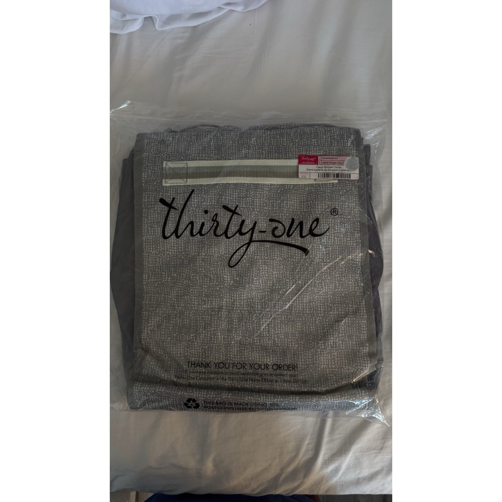 Thirty One Cargo Bungee Carrier NIP AM58 Whisper Gray Colorblock